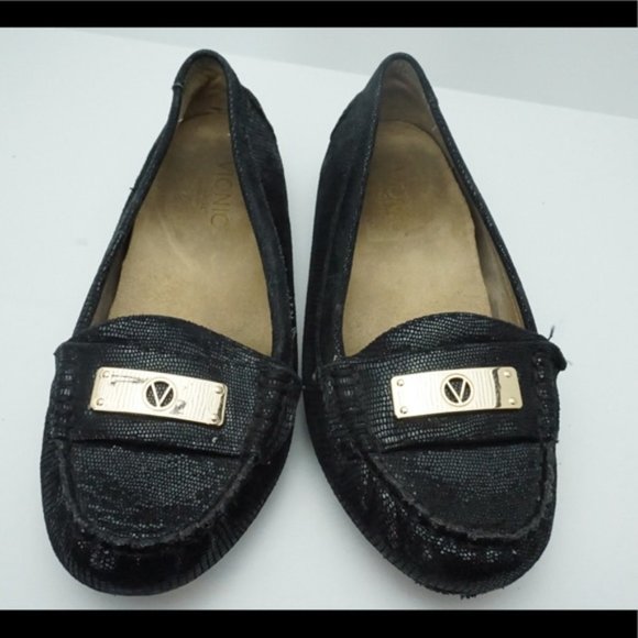✨Vionic Black and Gold Loafers Size 6.5 - Picture 2 of 5